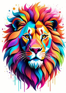 Geometric Color Lion