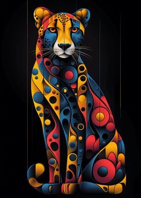 Colorful Cheetah Poster