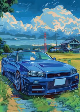 Nissan GTR R34 in Country