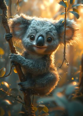 A Cute Cartoon Koala