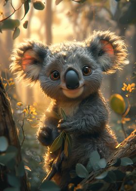 A Cute Cartoon Koala
