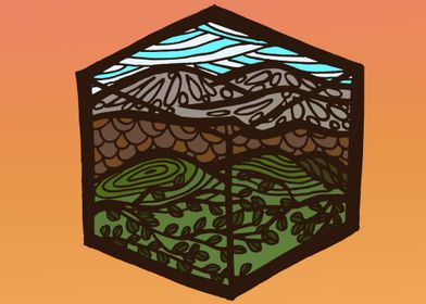 Cube Landscape hills