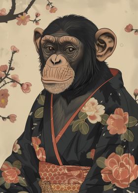 Chimpanzee In Kimono