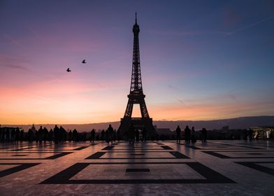 Eiffel tower at sunset
