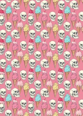 Skulls Ice Cream Pattern