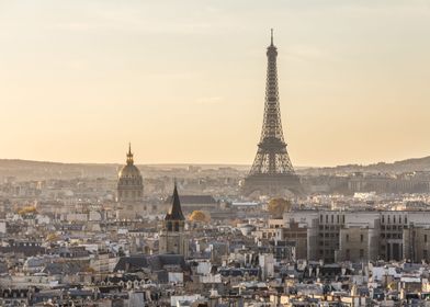 Paris skyline at sunset