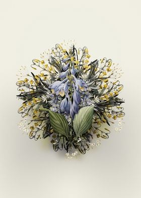 Blue Daylily Flower Wreath