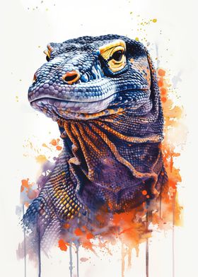 Komodo Dragon Watercolor