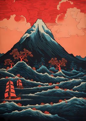 Fuji Mountain Japan Art