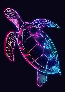 Turtle Neon Animal