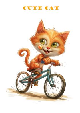 Cat Riding a Bicycle