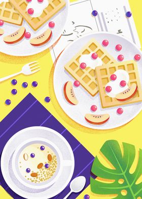 Waffles Illustration