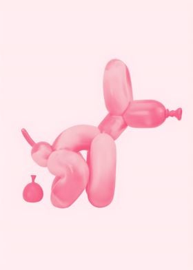 Pooping Balloon Dog Pink