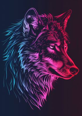 Wolf Neon Animal