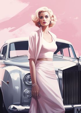 Woman and Classic Car