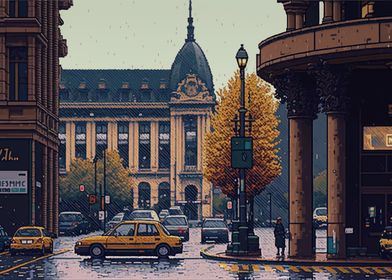 Stuttgart City Pixel Art