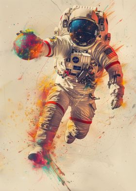 Astronaut Playing Ball 