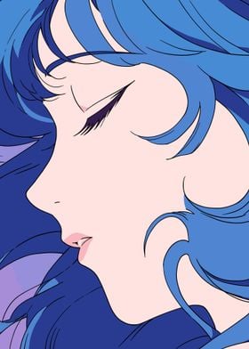 Sleeping Retro Anime Girl