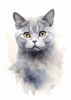 Cat in Watercolor