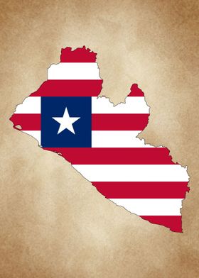 Liberia map vintage