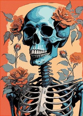 Floral Skeleton Pop Art 7