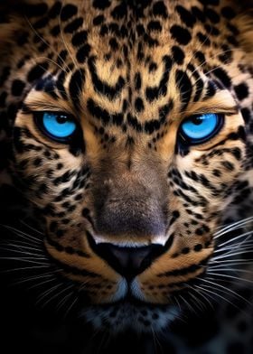 Leopard With Blue Eyes
