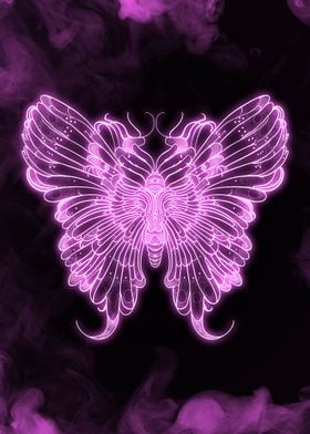 Neon Butterfly Drawing