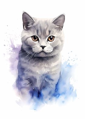 Cat in Watercolor