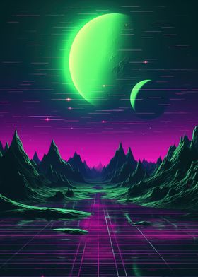 Abstract Synthwave Scene