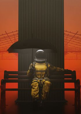 Astronaut Sitting Relaxing