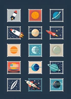 Space Race Stamps