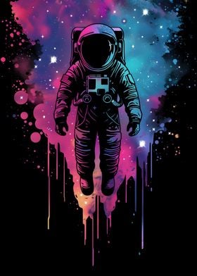 Cosmic Astronaut Line Art