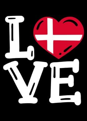 I love Denmark Danish Flag