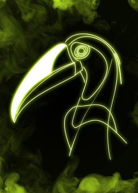 Toucan Line Art Style Neon