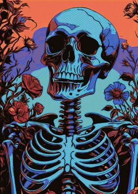 Floral Skeleton Pop Art 8