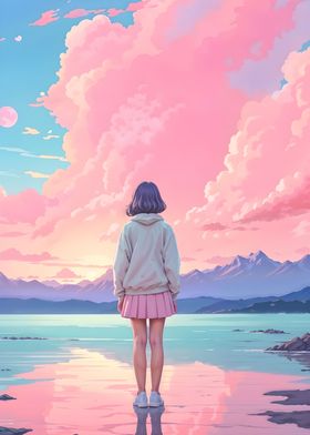 Pastel Lofi Landscape