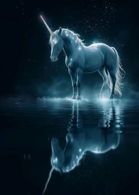 Beautiful Unicorn In Dark