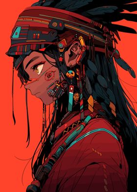 Cyberpunk Indigenous Girl