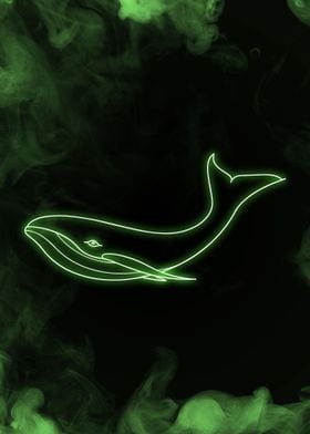 Whale Neon Green Light