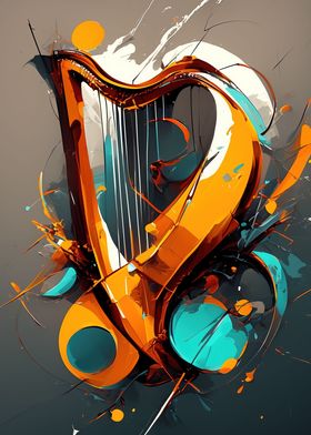 Harp Abstract Art