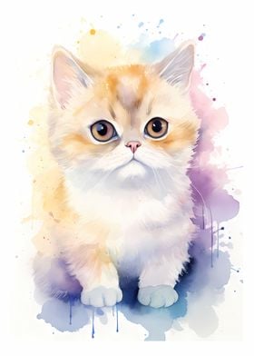 Cat in Watercolor