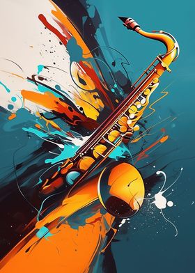 Saxophone Abstract Art