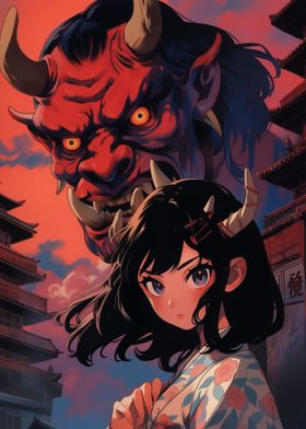 Oni Girl and Demon