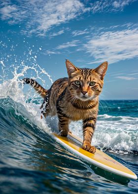 Surfing cat funny