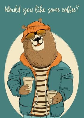 Drink Coffee To Go Bear