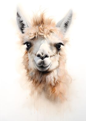 Llama Minimalist Painting