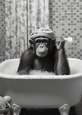 monkey in bathroom