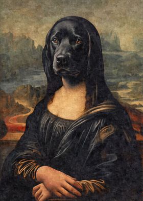 Funny Labrador Mona Lisa