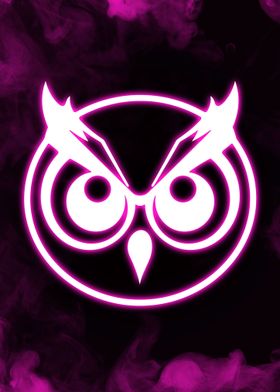 Owl Head Neon Purple Light