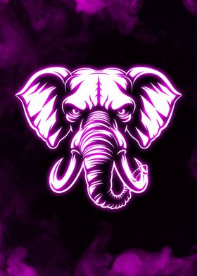 Elephant Purple Neon Light